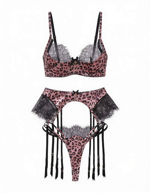 3-Piece Leopard Lingerie Set for a Bold Look